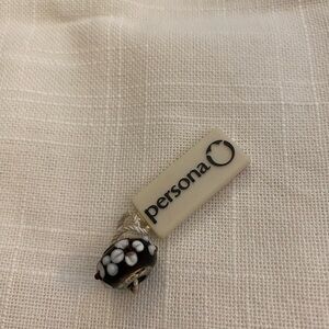 Persona Black and White Floral Bead